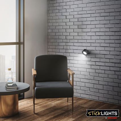 Briloner 3896015 - Aplica de perete LED reîncărcabilă, dimabilă TARI LED/1,6W/5V 1500 mAh, negru