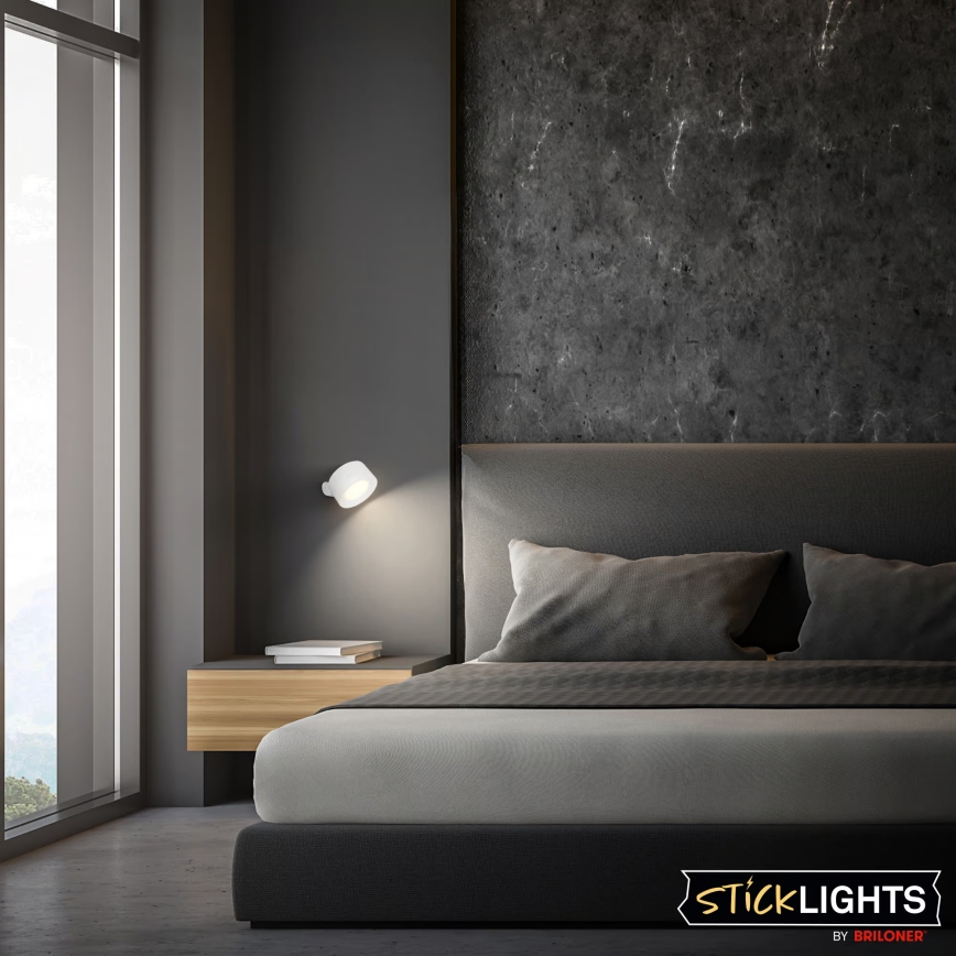 Briloner 3896016 - Lampă LED de perete TARI, reîncărcabilă, reglabilă, 1,6 W/5 V, 1500 mAh, alb