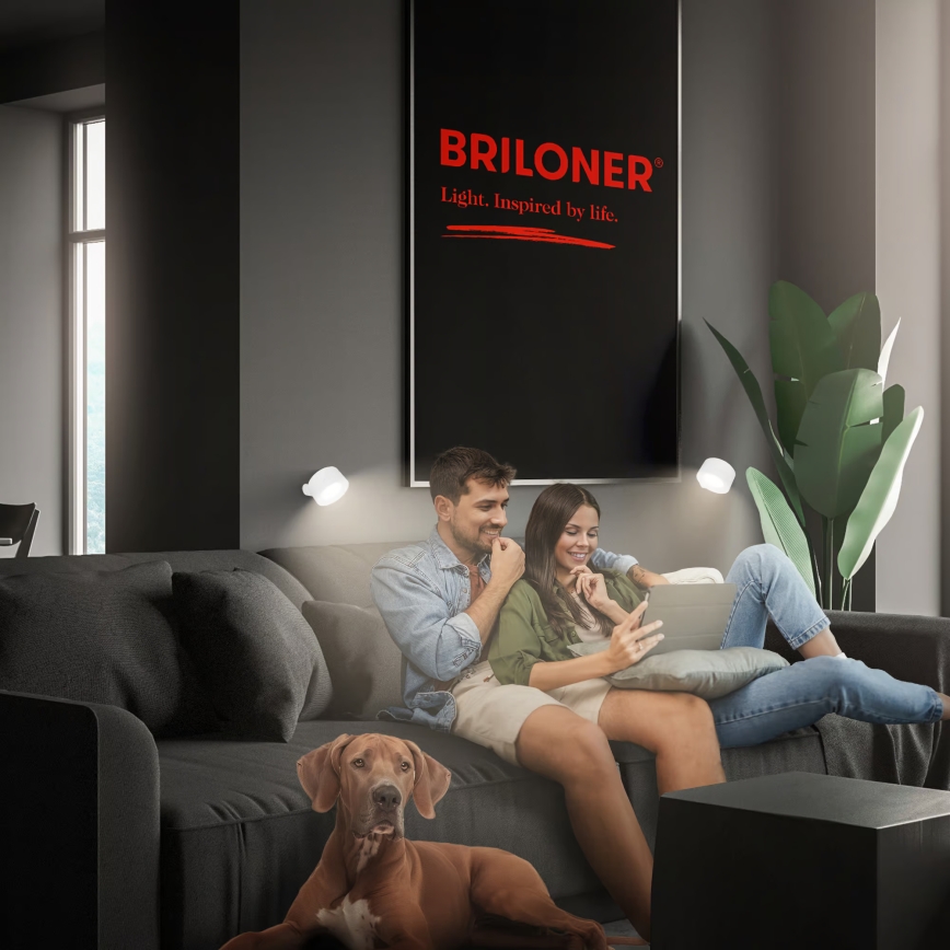 Briloner 3896016 - Aplică LED de perete reîncărcabilă TARI, reglabilă, 1,6W/5V, 1500 mAh, albă