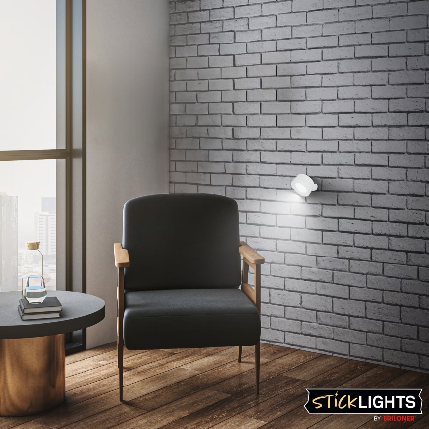 Briloner 3896016 - Aplică LED de perete reîncărcabilă TARI, reglabilă, 1,6W/5V, 1500 mAh, albă