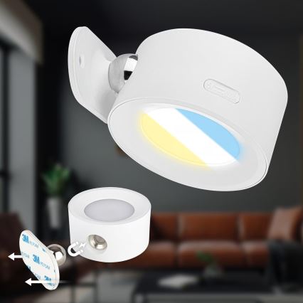 Briloner 3896016 - Aplică LED de perete reîncărcabilă TARI, reglabilă, 1,6W/5V, 1500 mAh, albă