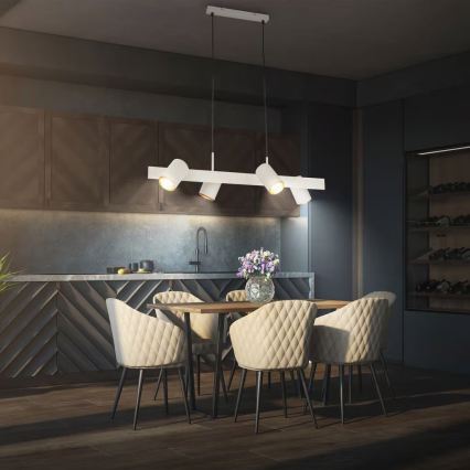 Briloner 4058044 - Candelabru suspendat pe cablu ERA 4xGU10/10W/230V, crem