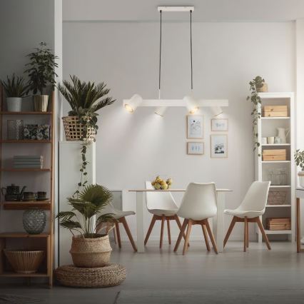 Briloner 4058044 - Candelabru suspendat pe cablu ERA 4xGU10/10W/230V, crem