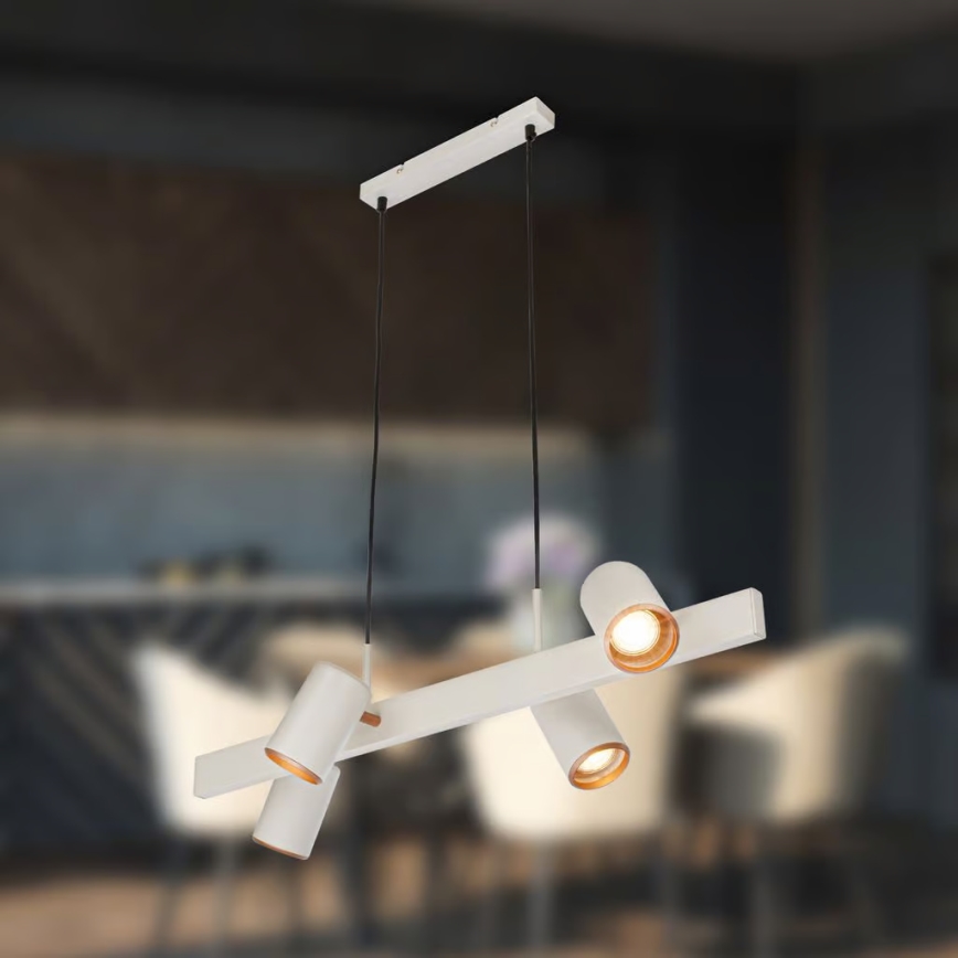 Briloner 4058044 - Candelabru suspendat pe cablu ERA 4xGU10/10W/230V, crem