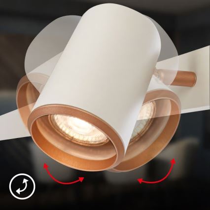 Briloner 4058064 - Lustra suspendată pe cablu ERA 6xGU10/10W/230V, crem