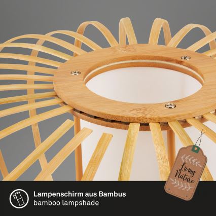 Briloner 4759031 - Lustră suspendată pe cablu, 3xE27/10W/230V, negru/bambus