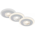 Briloner 7039034 - Set de 3 spoturi LED încastrate pentru baie, LED/5W/230V, IP44, crom mat