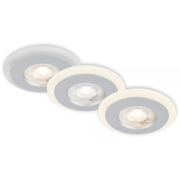 Briloner 7039034 - Set de 3 spoturi LED încastrate pentru baie, LED/5W/230V, IP44, crom mat
