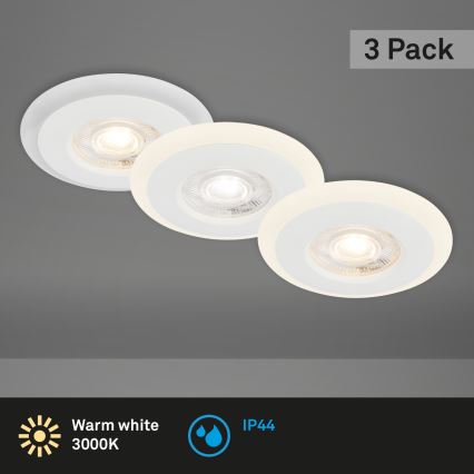 Briloner 7039036 - Set 3x spoturi LED încastrate pentru baie LED/5W/230V IP44 alb
