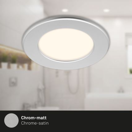 Briloner 7049014 - Plafonieră LED încastrabilă pentru baie, dimabilă LED/6W/230V 3000K IP44 crom mat
