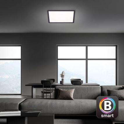 Briloner 7060-015 - Panou LED aplicat SLIM reglabil LED/22W/230V 2700-6500K 42x42 cm negru Wi-Fi Tuya + telecomandă