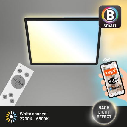 Briloner 7060-015 - Panou LED aplicat SLIM reglabil LED/22W/230V 2700-6500K 42x42 cm negru Wi-Fi Tuya + telecomandă