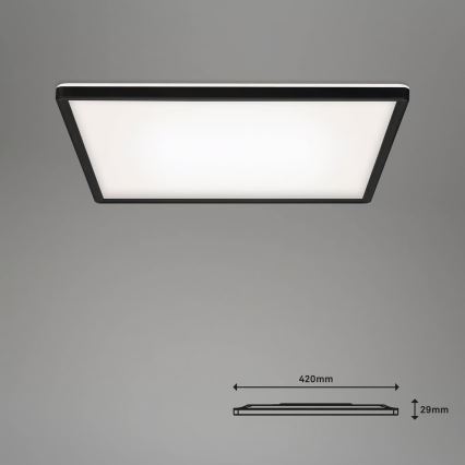 Briloner 7060-015 - Panou LED aplicat SLIM reglabil LED/22W/230V 2700-6500K 42x42 cm negru Wi-Fi Tuya + telecomandă