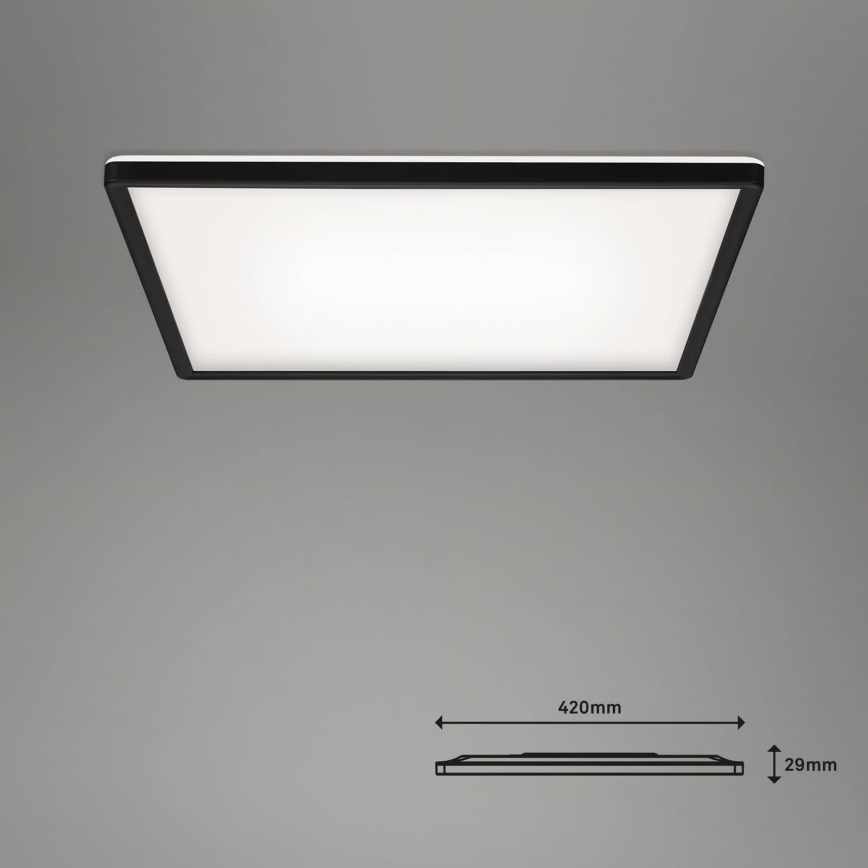 Briloner 7060-015 - Panou LED aplicat SLIM reglabil LED/22W/230V 2700-6500K 42x42 cm negru Wi-Fi Tuya + telecomandă
