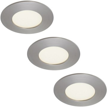 Briloner 7103432 - Set 3x spoturi LED încastrate pentru baie, reglabile, 3xLED/4,9W/230V IP44 crom mat