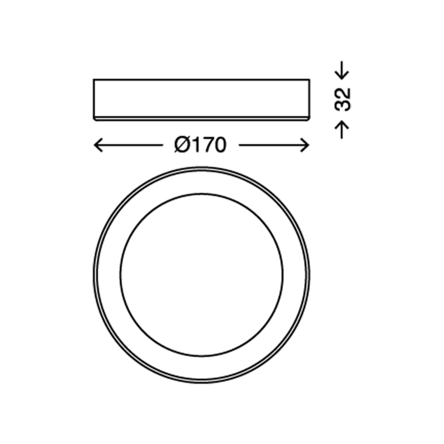 Briloner 7122-014 - Plafonieră LED FIRE, 11 W, 230 V, 3000 K, diametru 17 cm, argintiu