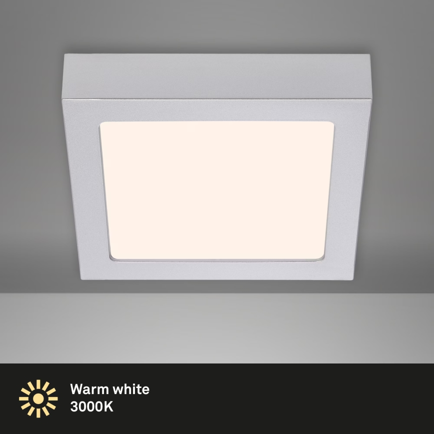 Briloner 7123-014 - Plafonieră LED FIRE/12W/230V 3000K 17x17cm argintie