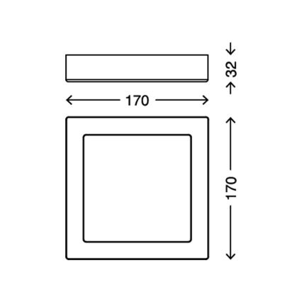 Briloner 7123-016 - Plafonieră LED FIRE, 12 W, 230 V, 3000 K (alb cald), 17 x 17 cm, alb