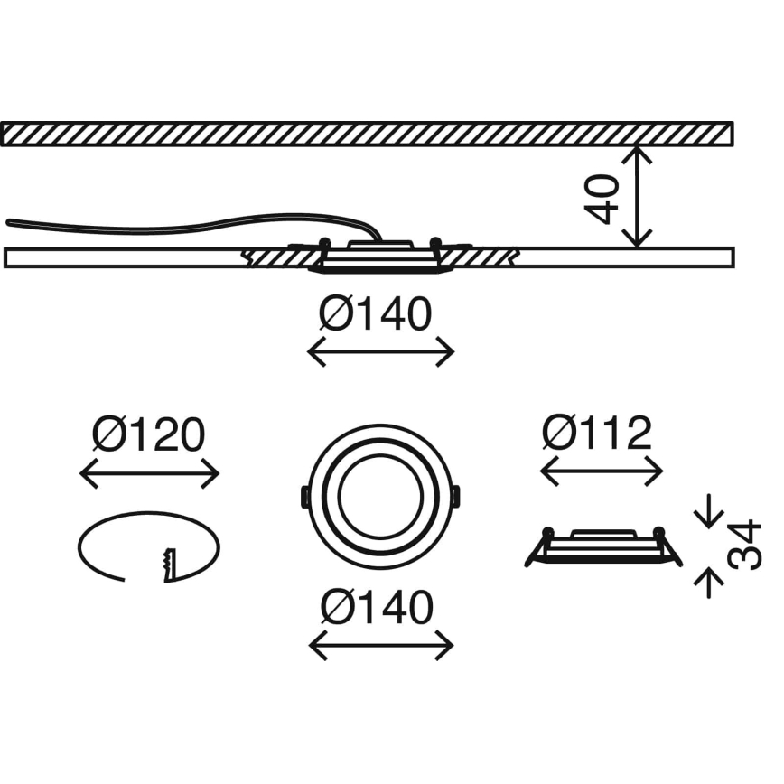 Briloner 7285-012 - Plafonieră LED încastrată pentru baie LED/6,4W/230V IP23
