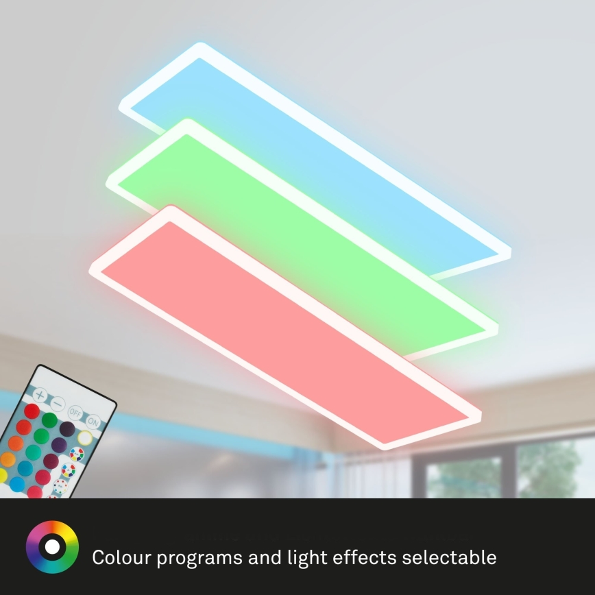 Briloner 7404-016 - Panou aplicat LED RGBW dimerizabil, 22W, 230V, 4000K + telecomandă