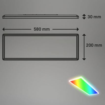 Briloner 7404-016 - Panou aplicat LED RGBW dimerizabil, 22W, 230V, 4000K + telecomandă