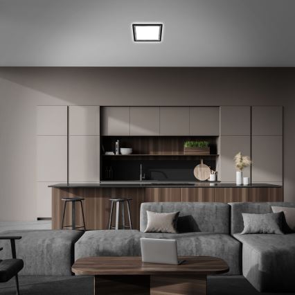 Briloner 7457-414 - Plafonieră LED SLIM 18W/230V 4000K 29x29 cm neagră