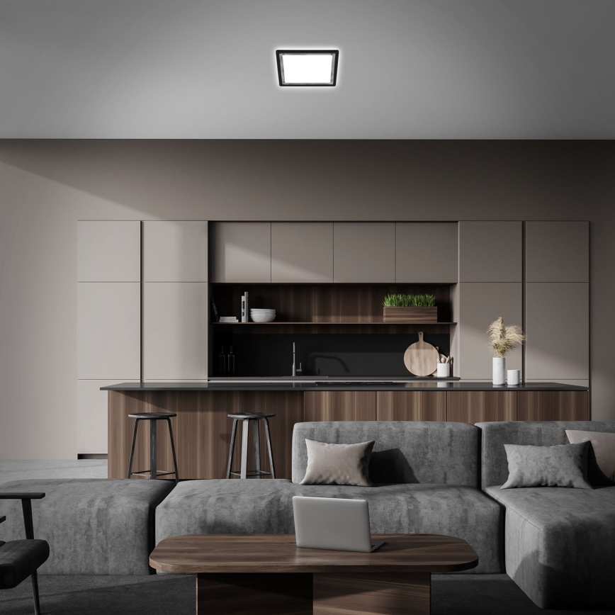 Briloner 7457-414 - Plafonieră LED SLIM 18W/230V 4000K 29x29 cm neagră
