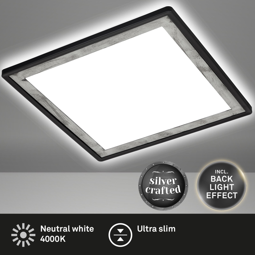 Briloner 7457-414 - Plafonieră LED SLIM 18W/230V 4000K 29x29 cm neagră