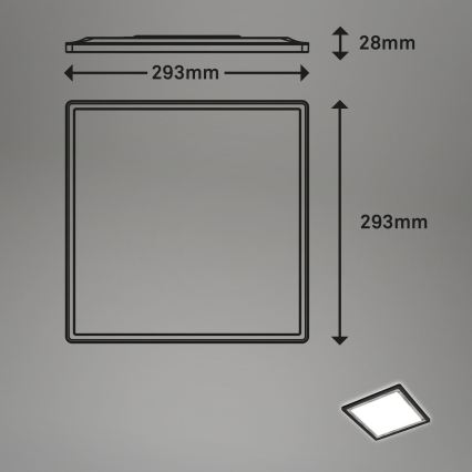 Briloner 7457-414 - Plafonieră LED SLIM 18W/230V 4000K 29x29 cm neagră