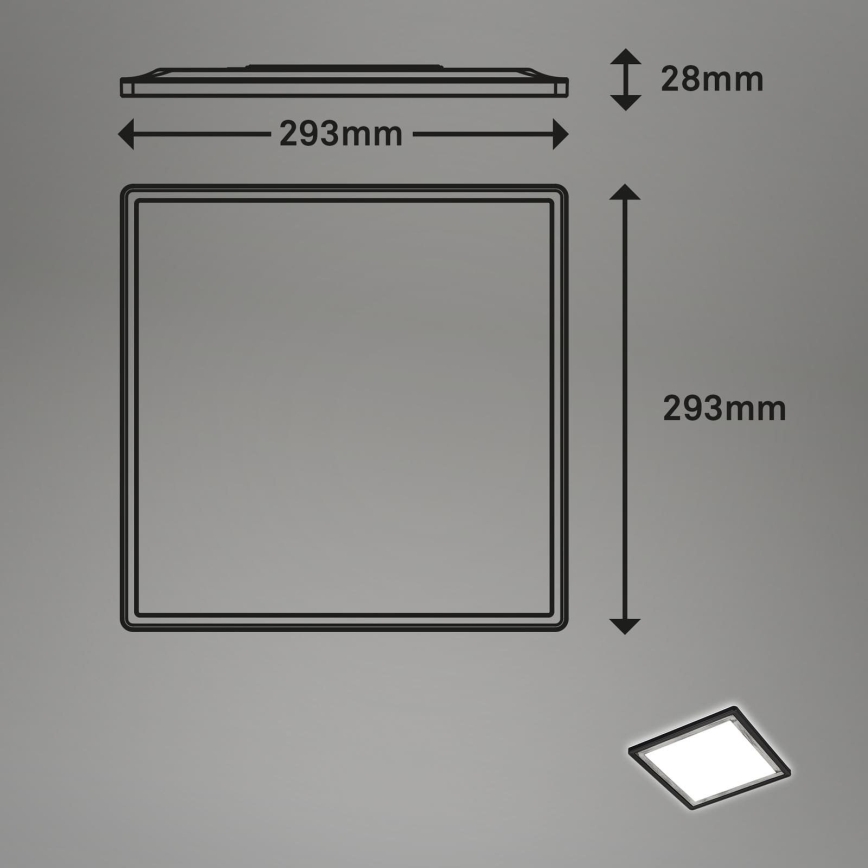 Briloner 7457-414 - Plafonieră LED SLIM 18W/230V 4000K 29x29 cm neagră