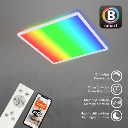 Briloner 7491-016 - Lampă de tavan SMART LED RGBW dimmabilă LED/22W/230V 4000K 42x42 cm Wi-Fi Tuya + telecomandă