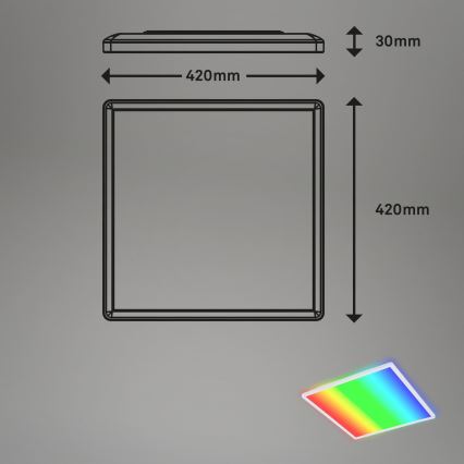 Briloner 7491-016 - Lampă de tavan SMART LED RGBW dimmabilă LED/22W/230V 4000K 42x42 cm Wi-Fi Tuya + telecomandă