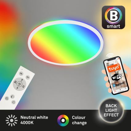 Briloner 7494016 - Plafonieră SMART LED RGBW reglabilă, 22W/230V, 4000K, Ø 42 cm, Wi-Fi Tuya + telecomandă