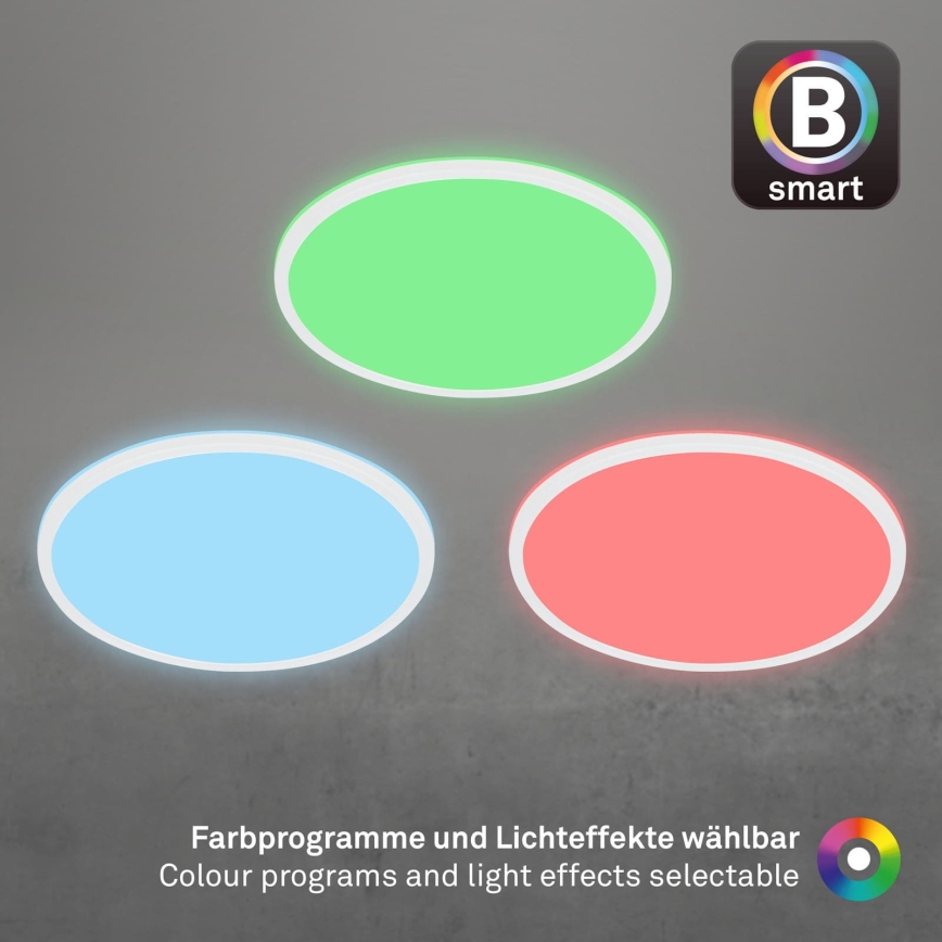 Briloner 7494016 - Plafonieră SMART LED RGBW reglabilă, 22W/230V, 4000K, Ø 42 cm, Wi-Fi Tuya + telecomandă