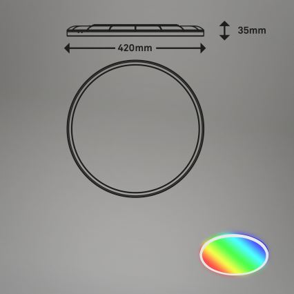 Briloner 7494016 - Plafonieră SMART LED RGBW reglabilă, 22W/230V, 4000K, Ø 42 cm, Wi-Fi Tuya + telecomandă