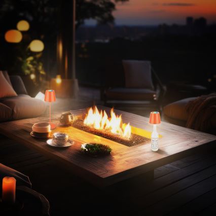 Briloner 7510012 - Lampă de masă reîncărcabilă CALIDA pentru exterior, LED RGBW dimmabilă, LED/2,5W/5V, IP44, 1200 mAh, portocalie