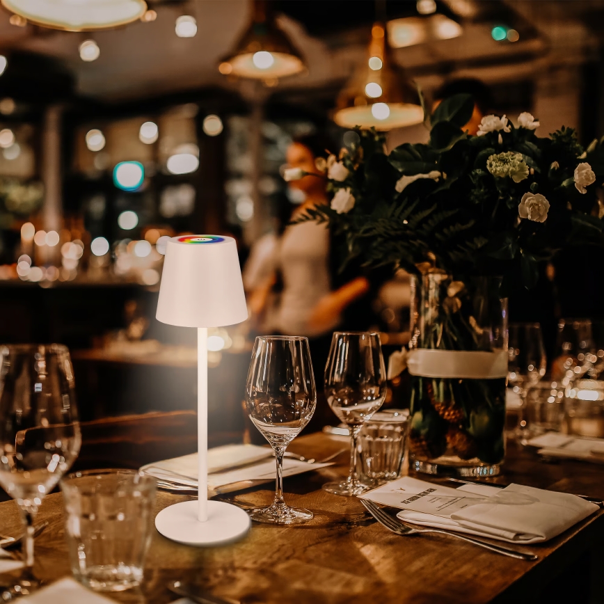 Briloner 7517016 - Lampă de masă reîncărcabilă, reglabilă LED RGBW pentru exterior CILANO LED/3W/5V IP44 2000 mAh albă