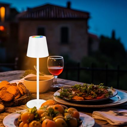Briloner 7517016 - Lampă de masă reîncărcabilă, reglabilă LED RGBW pentru exterior CILANO LED/3W/5V IP44 2000 mAh albă