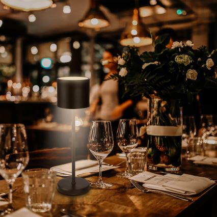 Briloner 7521015 - Lampă LED de masă reîncărcabilă SIGO, dimmabilă, pentru exterior, LED/2,5W/5V, IP44, 2600 mAh, negru