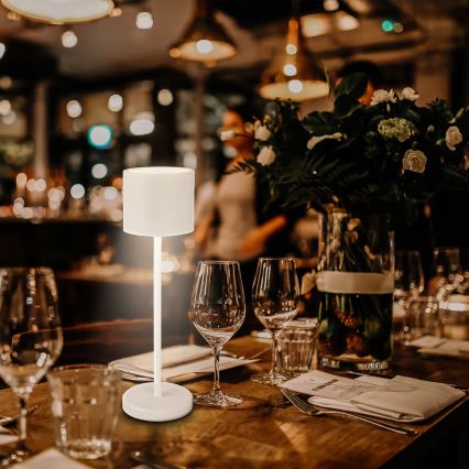 Briloner 7521016 - SIGO Lampă LED de masă pentru exterior, reîncărcabilă și dimabilă, LED/2,5W/5V, IP44, 2600 mAh, albă