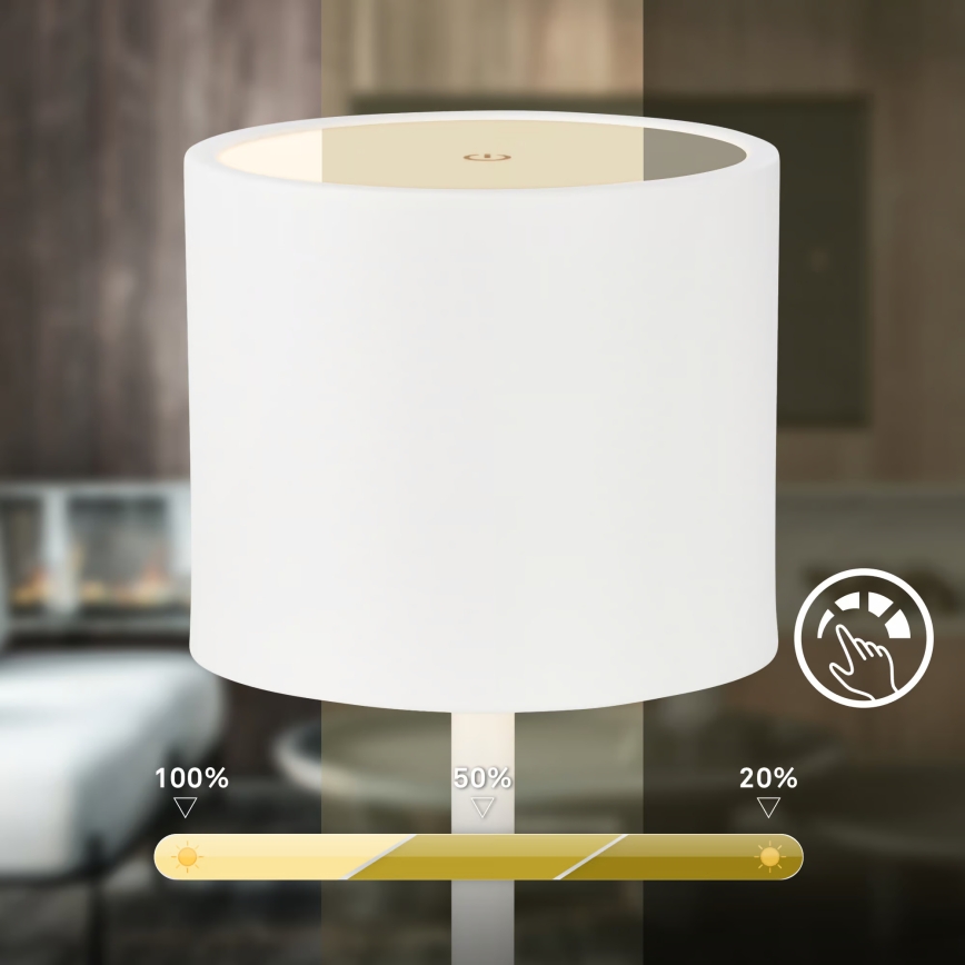 Briloner 7521016 - SIGO Lampă LED de masă pentru exterior, reîncărcabilă și dimabilă, LED/2,5W/5V, IP44, 2600 mAh, albă