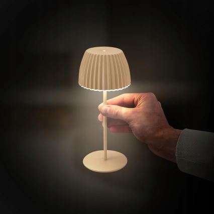 Briloner 7552-011 - Lampă de masă de exterior MINI LED/1,5W/5V reîncărcabilă, reglabilă, cu control tactil, IP44 1800 mAh bej