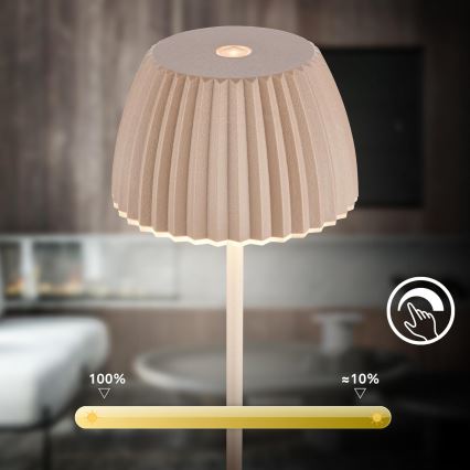 Briloner 7552-011 - Lampă de masă de exterior MINI LED/1,5W/5V reîncărcabilă, reglabilă, cu control tactil, IP44 1800 mAh bej