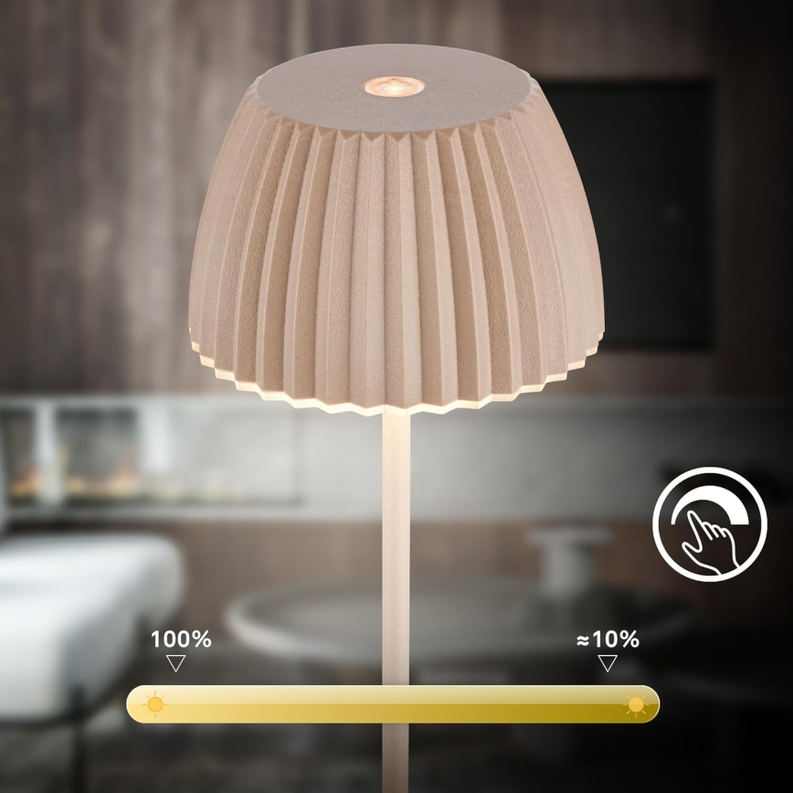 Briloner 7552-011 - Lampă de masă de exterior MINI LED/1,5W/5V reîncărcabilă, reglabilă, cu control tactil, IP44 1800 mAh bej