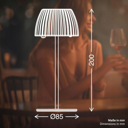 Briloner 7552-011 - Lampă de masă de exterior MINI LED/1,5W/5V reîncărcabilă, reglabilă, cu control tactil, IP44 1800 mAh bej