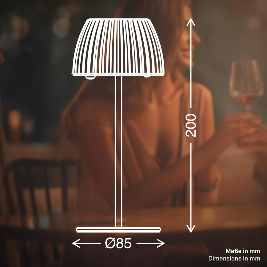Briloner 7552-011 - Lampă de masă de exterior MINI LED/1,5W/5V reîncărcabilă, reglabilă, cu control tactil, IP44 1800 mAh bej