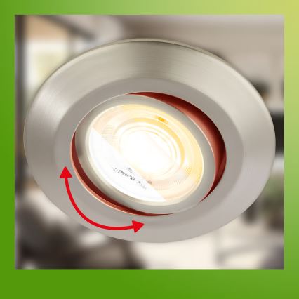 Briloner 7586032 - Set 3x plafoniere LED încastrate pentru baie KLIRA LED/4,9W/230V 2500/3000/4000K IP23 crom mat