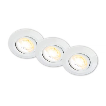 Briloner 7586036 - Set 3x corpuri de iluminat încastrate pentru baie KLIRA LED/4,9W/230V 2500/3000/4000K IP23 alb