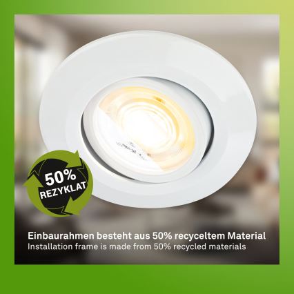 Briloner 7586036 - Set de 3 spoturi LED încastrate pentru baie KLIRA, 1xLED/4,9W/230V, 2500/3000/4000K, IP23, alb