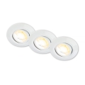 Briloner 7586036 - Set de 3 spoturi LED încastrate pentru baie KLIRA LED/4,9W/230V 2500/3000/4000K IP23, alb